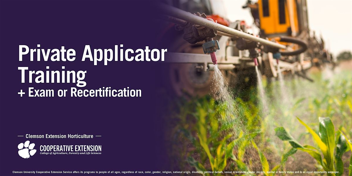 Private Applicator Training + Exam or Recertification, 12 December | Event in Spartanburg | AllEvents