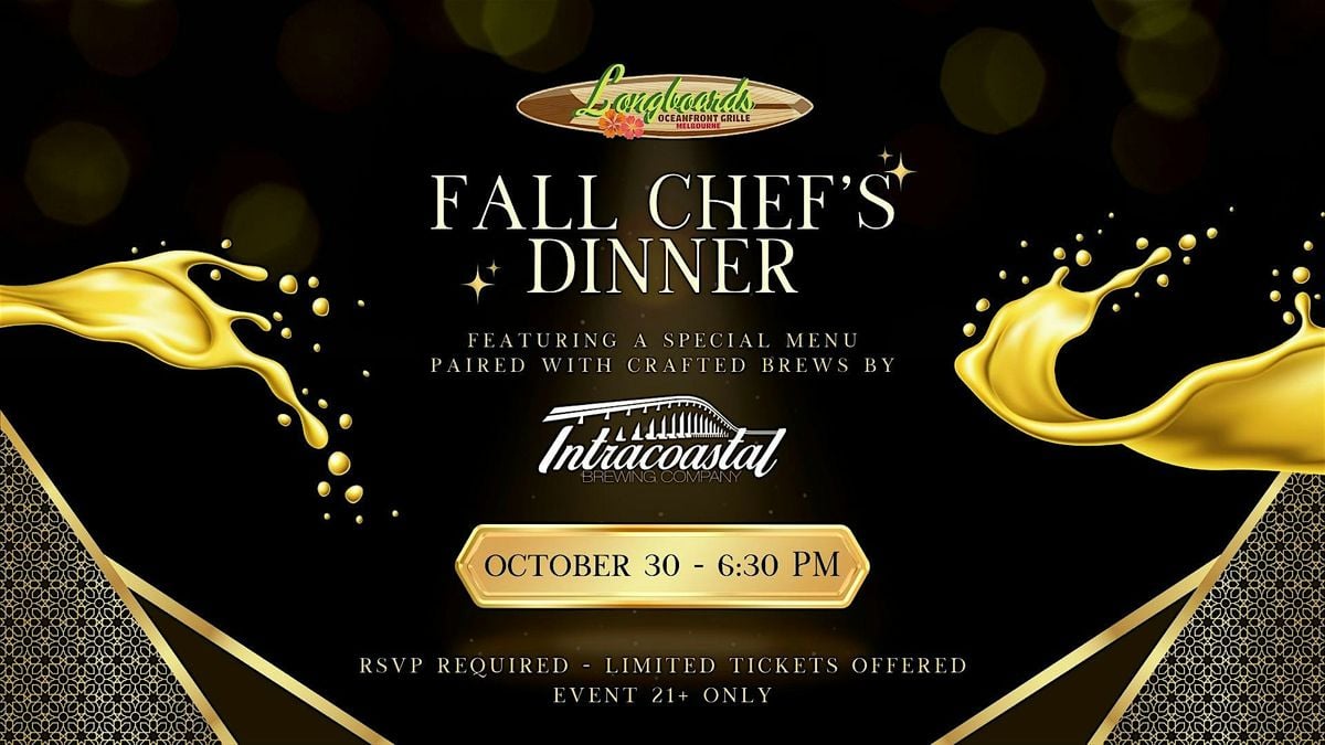 Fall Chef's Dinner at Longboards Oceanfront Grille, 30 October | Event in Melbourne | AllEvents