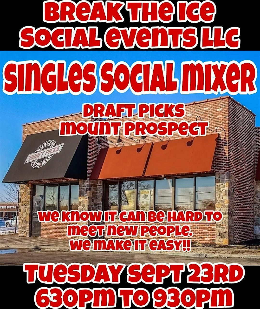 Singles Social Mixer Mt. Prospect Draft Picks, 23 September | Event in Mount Prospect | AllEvents