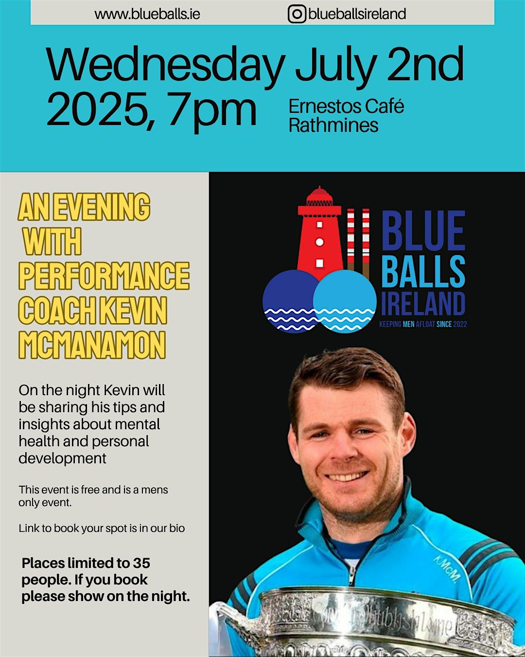 An Evening with Performance Coach Kevin McManamon, 2 July | Event in Dublin 6 | AllEvents