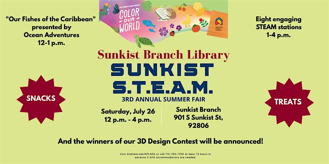 Sunkist S.T.E.A.M. Third Annual Summer Fair, 26 July | Event in Anaheim | AllEvents