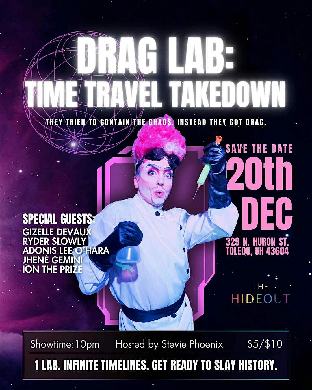 Drag Lab: Time Travel Takedown!, 20 December | Event in Toledo | AllEvents