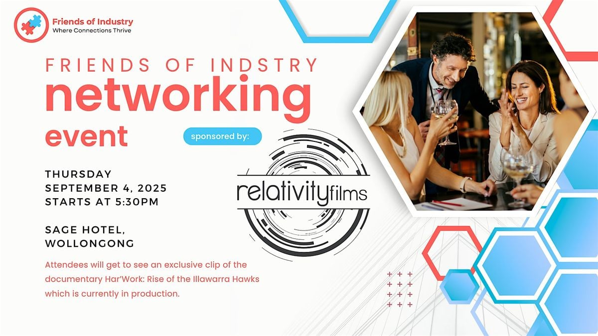 Friends of Industry Networking Event, 4 September | Event in Wollongong | AllEvents