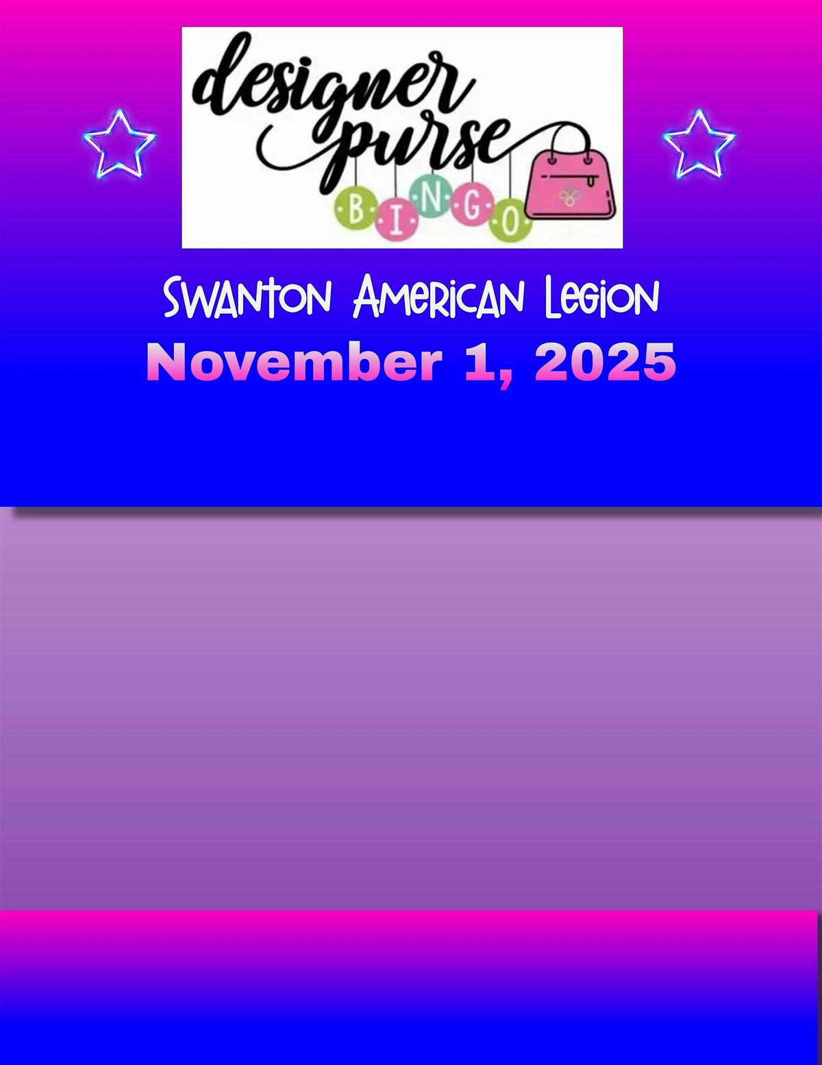 Designer Purse Bingo, 1 November | Event in Swanton | AllEvents