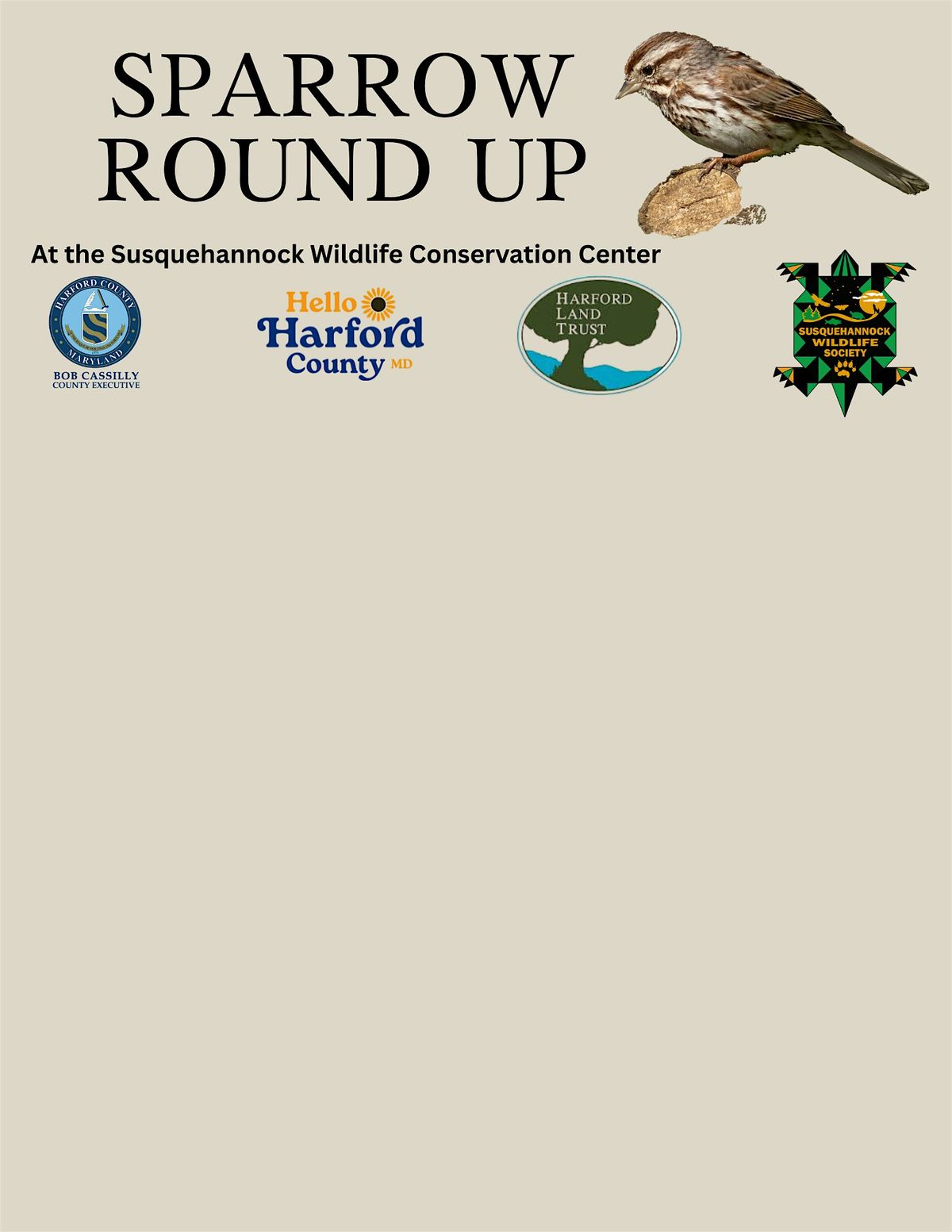 Sparrow Round Up at the Susquehannock Wildlife Conservation Center, 20 November | Event in Darlington | AllEvents