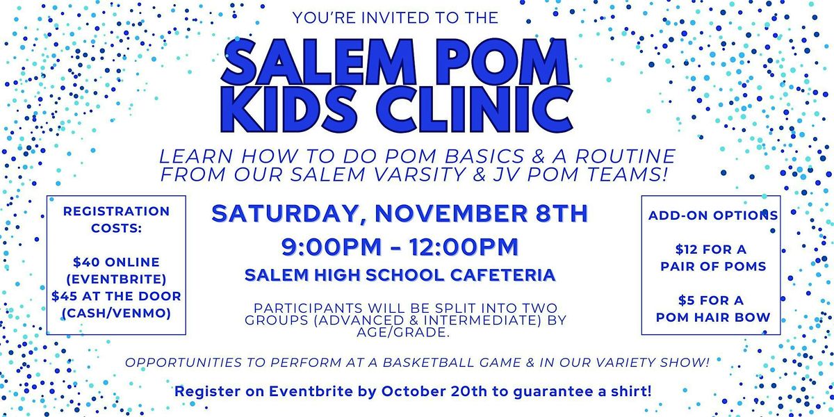 Salem Pom Kids Clinic 2025!, 8 November | Event in Canton | AllEvents