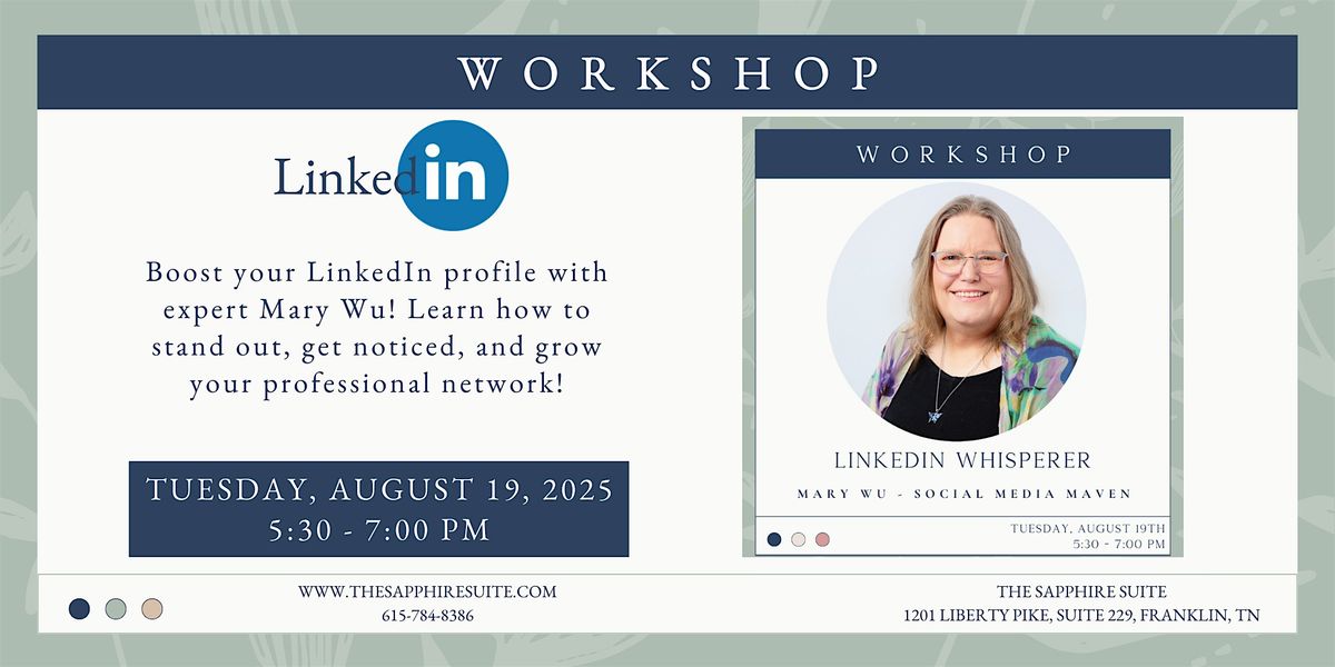 LinkedIn Workshop, 19 August | Event in Franklin | AllEvents