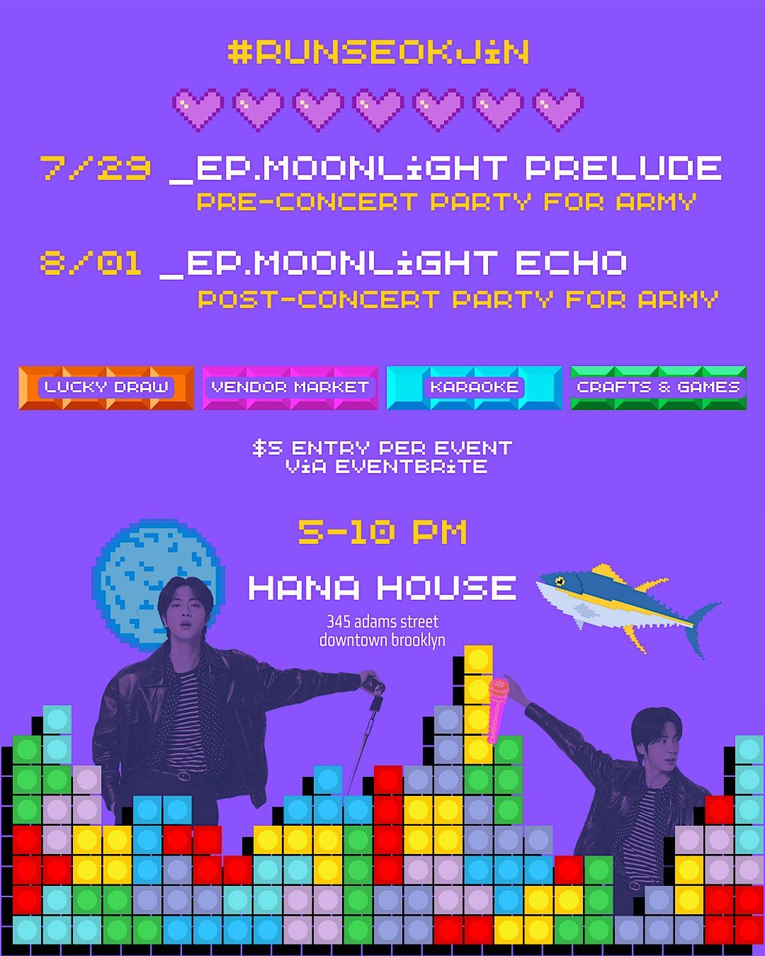 #RUNSEOKJIN_ep.Moonlight Echo: a post-concert party for ARMY, 1 August | Event in Brooklyn | AllEvents