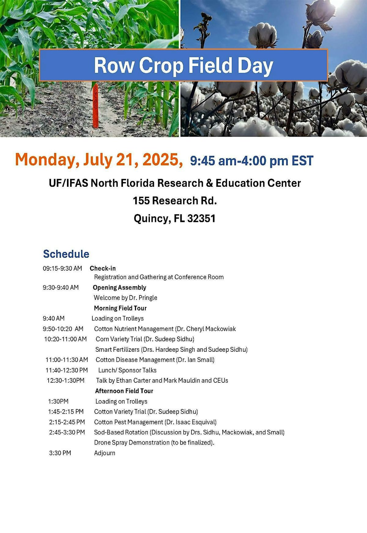 Row Crop Field Day, 21 July | Event in QUINCY | AllEvents