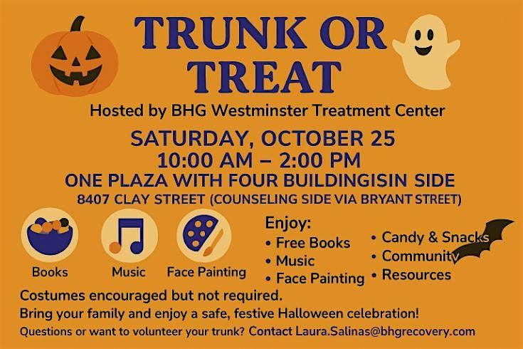 Trunk-or-Treat for Recovery!, 25 October | Event in Westminster | AllEvents