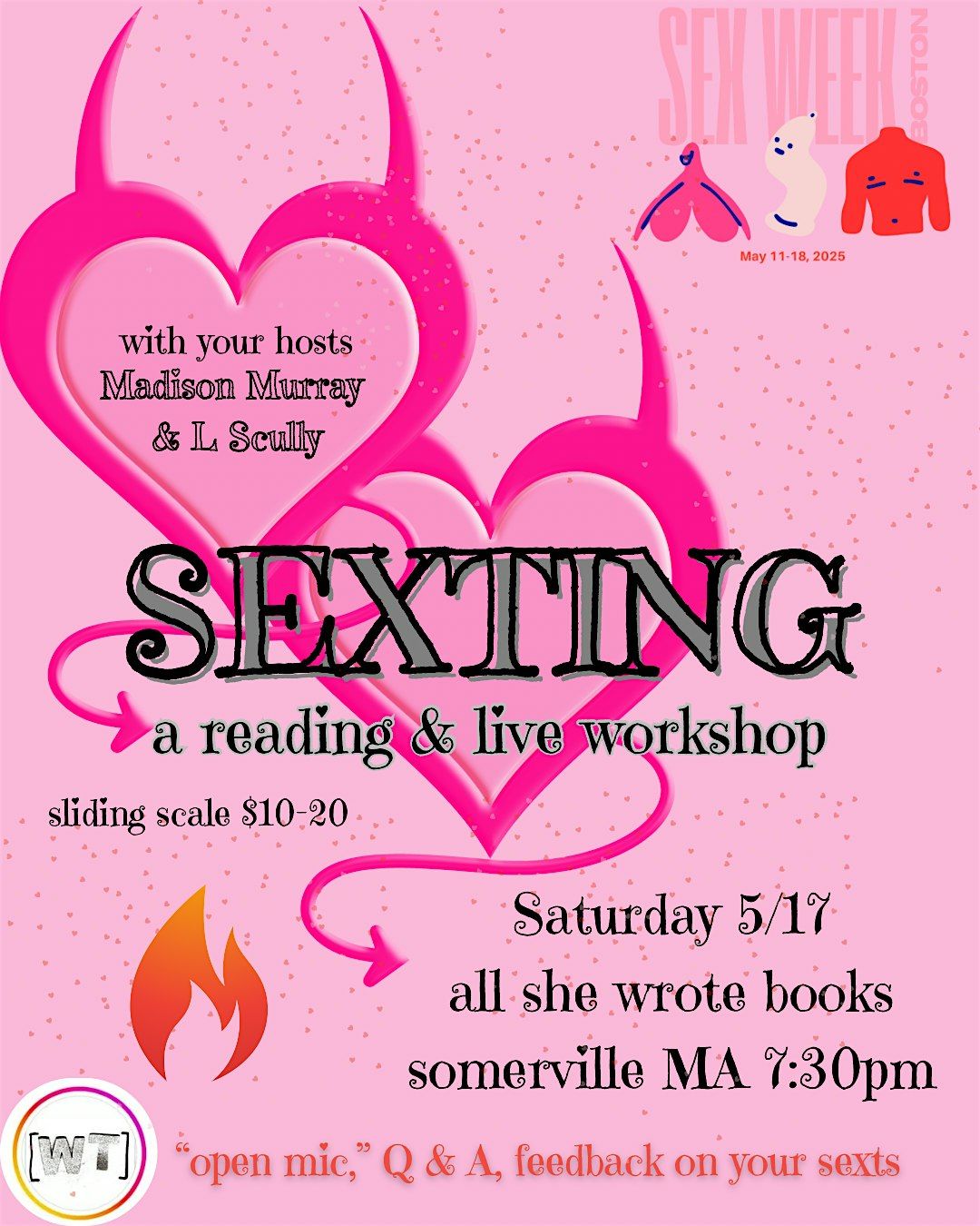 SEXTING: a reading & live workshop, 17 May | Event in Somerville | AllEvents