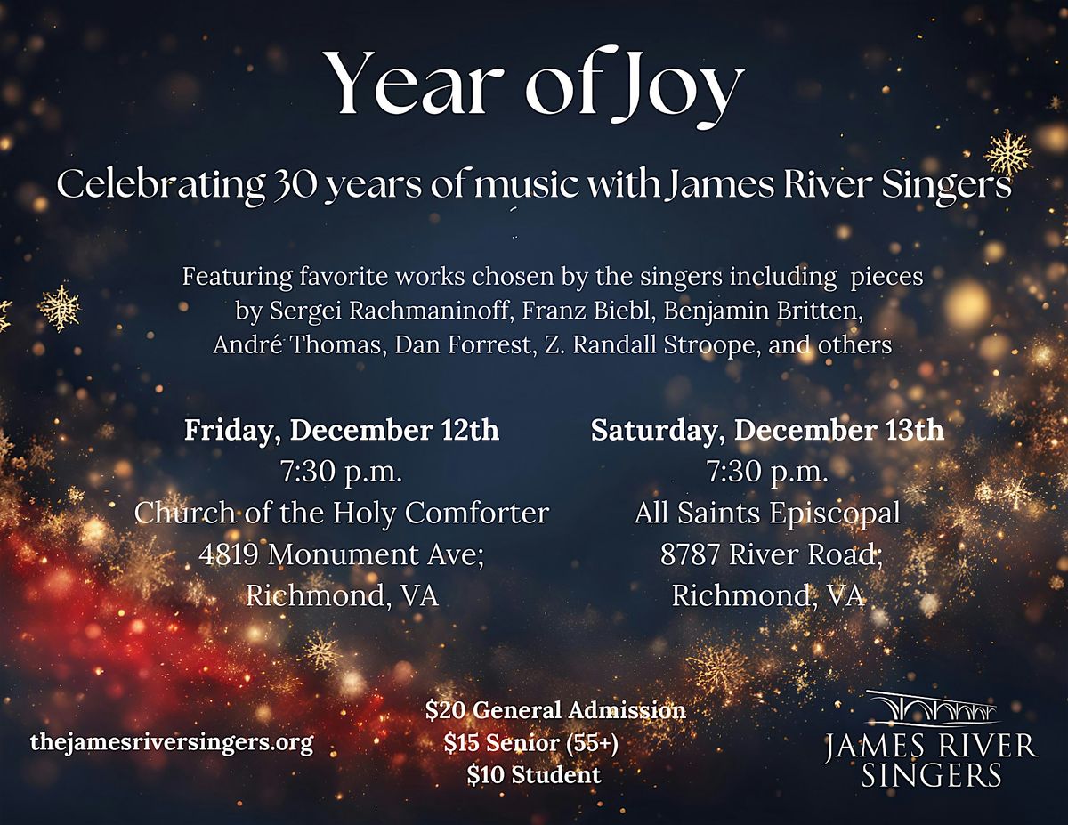 James River Singers -- Year of Joy Concert, 12 December | Event in Richmond | AllEvents