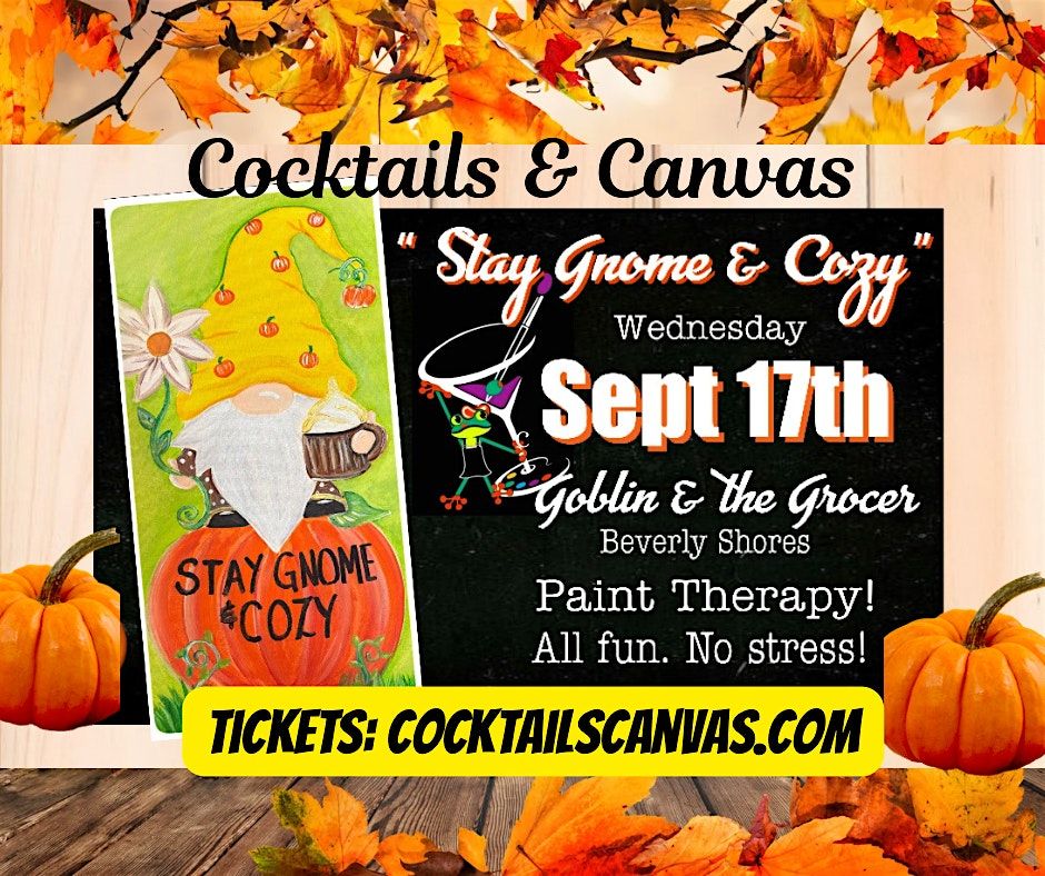 "Stay Gnome & Cozy" Cocktails and Canvas Fall Paint and Sip Event, 17 September | Event in Beverly Shores