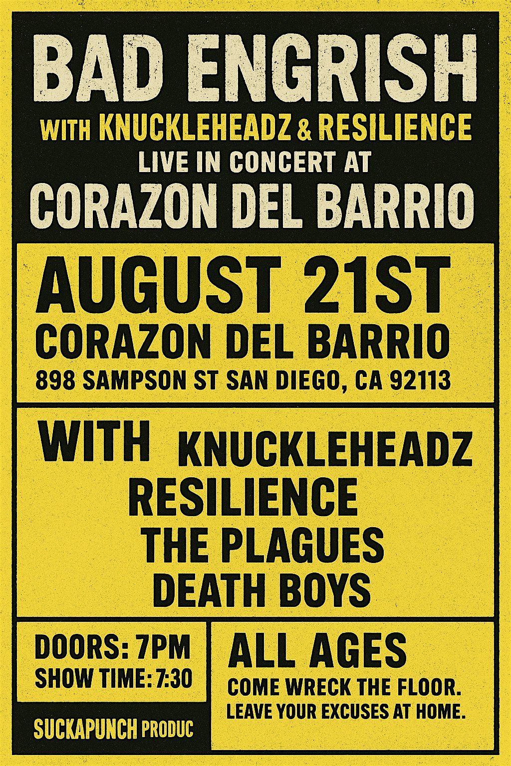 BAD ENGRISH WITH KNUCKLEHEADZ & RESILIENCE LIVE IN CONCERT AT CORAZON D, 21 August | Event in San Diego