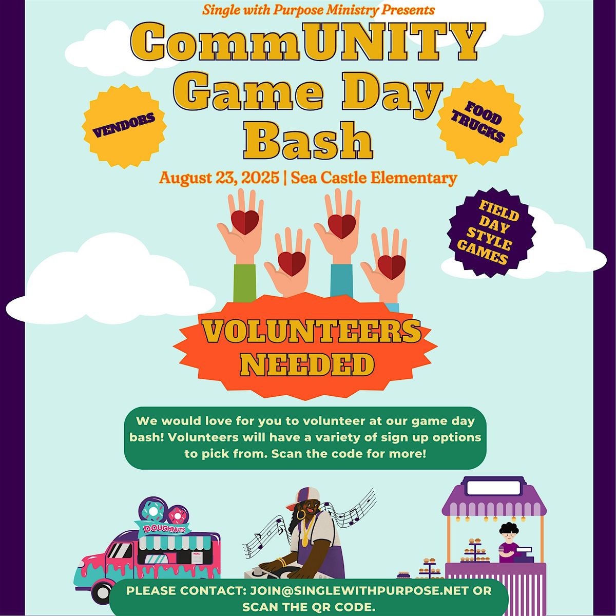 CommUNITY Game Day Bash *VOLUNTEERS NEEDED*, 23 August | Event in Miramar | AllEvents