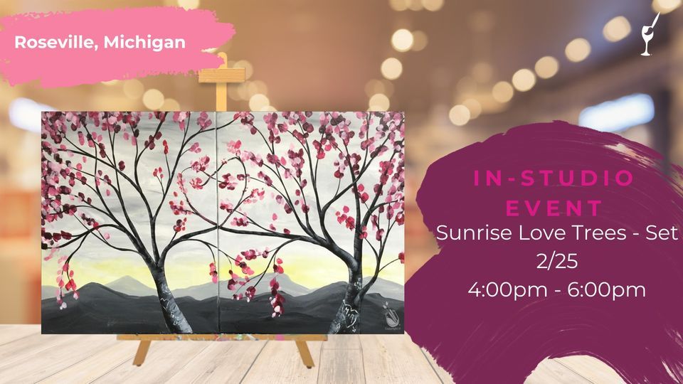 Sunrise Love Trees Set Painting With A Twist Roseville MI 25 sunrise-love-trees-set-painting-with-a-twist-roseville-mi-25