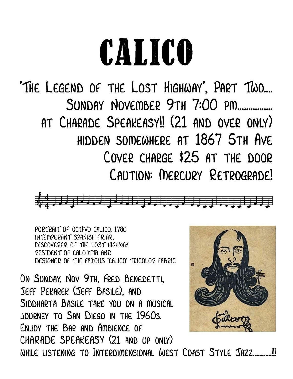 CALICO "The Legend of the Lost Highway", Part Two, 25 November | Event in San Diego | AllEvents