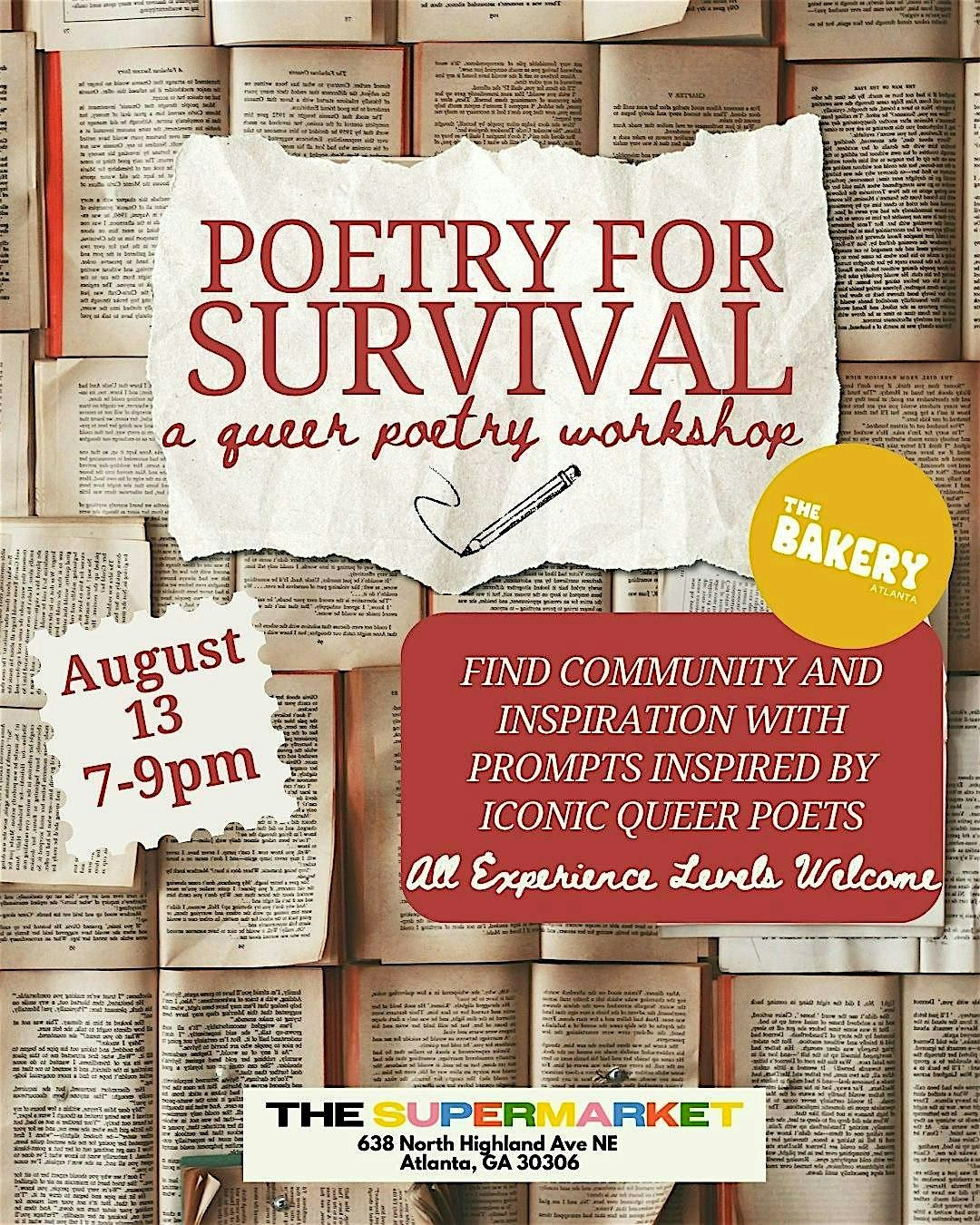 Poetry for Survival ~ A Queer Poetry Workshop, 13 August | Event in Atlanta | AllEvents