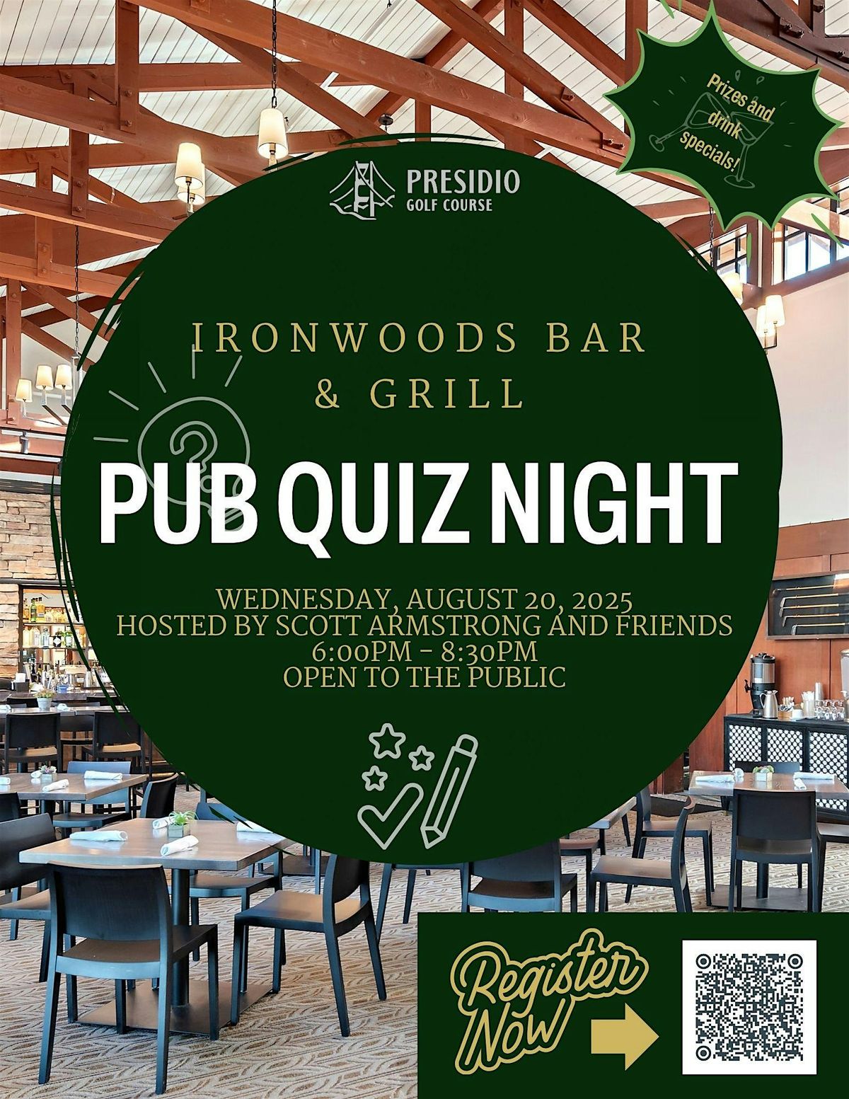 August Pub Quiz at Presidio Golf Course, 20 August | Event in San Francisco | AllEvents