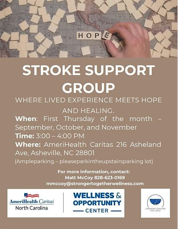 STROKE SUPPORT GROUP w/ Stronger Together Wellness (FREE), 4 September | Event in Asheville | AllEvents