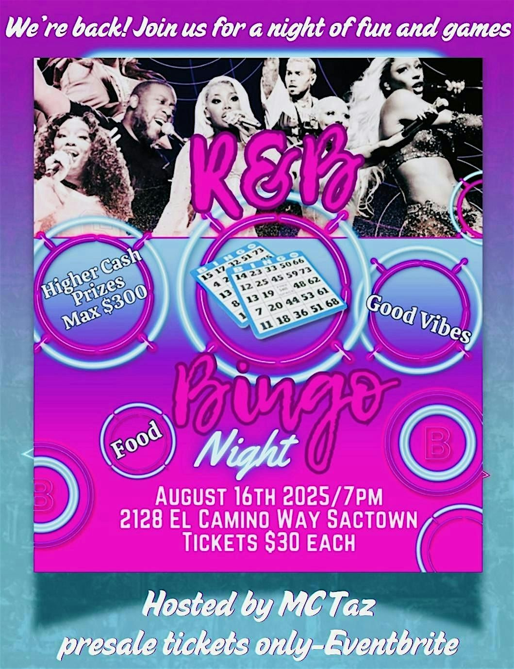 R&B Bingo, 16 August | Event in Sacramento | AllEvents