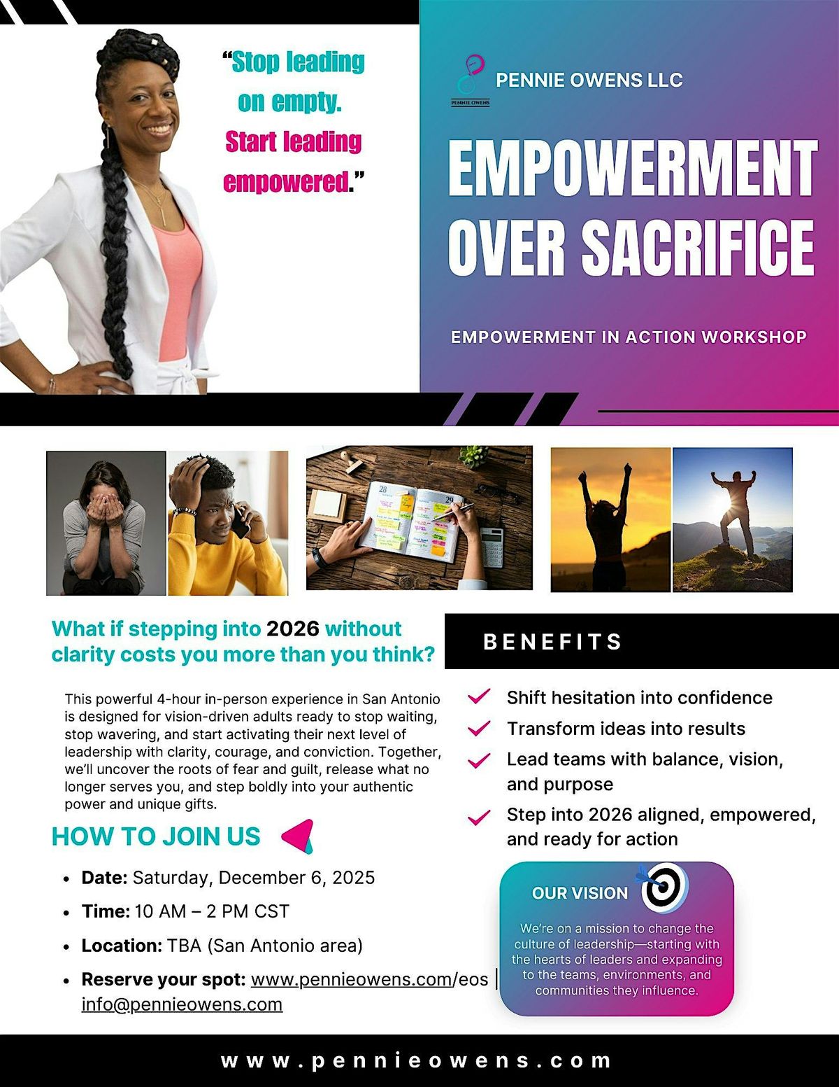 Empowerment Over Sacrifice: Empowerment in Action Workshop, 6 December | Event in San Antonio | AllEvents