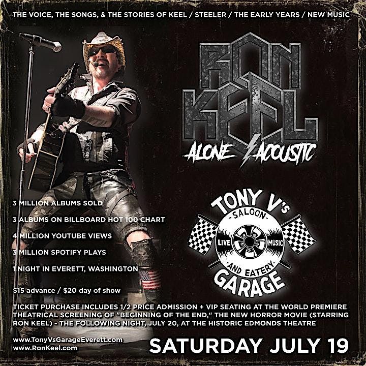 Ron Keel Live Alone/Acoustic, 19 July | Event in Everett | AllEvents