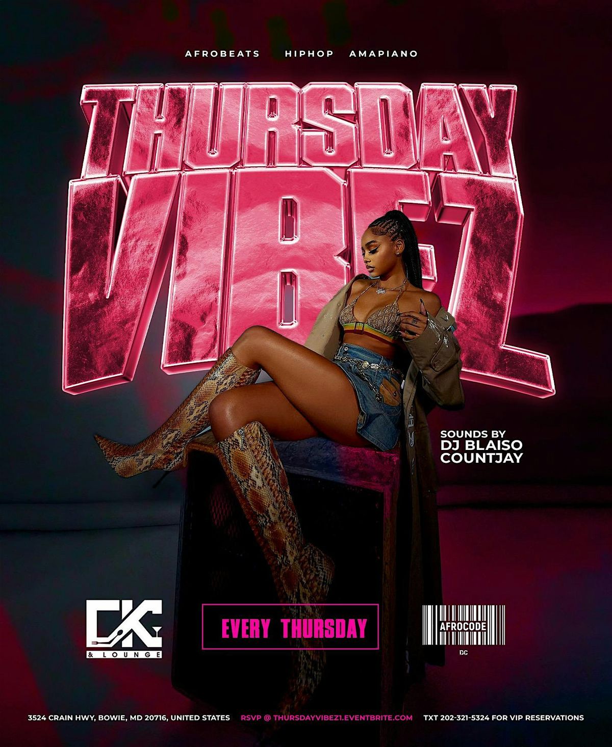Vibez Thursday | AfroBeats; Amapiano; HipHop & Dancehall {Every Thursday} | Event in Bowie | AllEvents