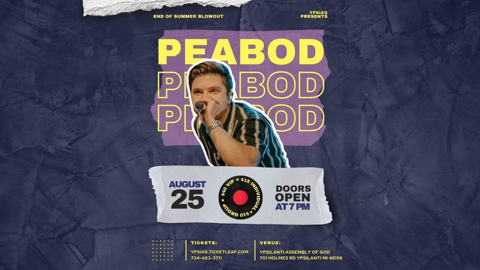 PEABOD in concert, Ypsilanti Assembly of God, 25 August 2023 | AllEvents.in