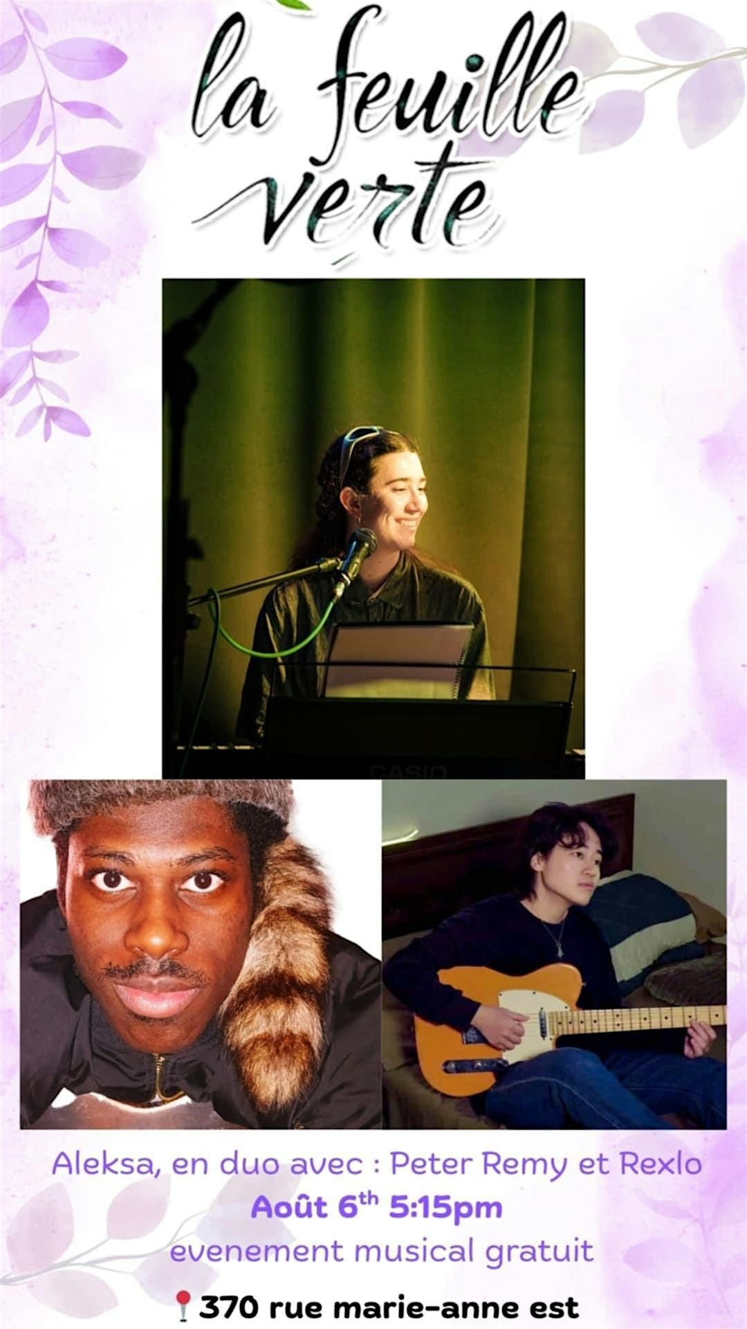 Aleksa, in duet with: Peter Remy and Rexlo, 6 August | Event in Montréal | AllEvents