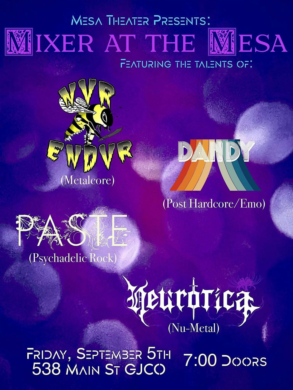 NVR ENDVR w/ Dandy, Paste & Neurotica, 5 September | Event in Grand Junction | AllEvents