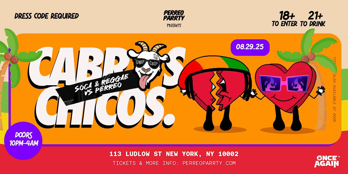 Cabros Chicos - Soca v Reggae v Perreo Dance Party in NYC - 18+, 29 August | Event in New York City | AllEvents