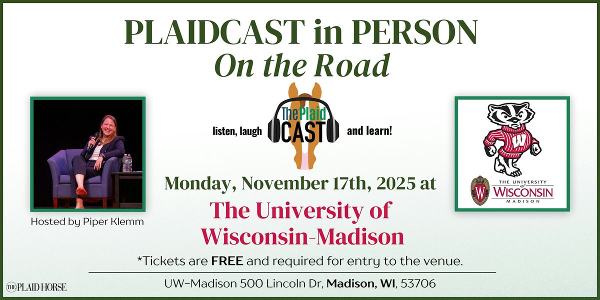 Plaidcast in Person at UW Madison, 17 November | Event in Madison | AllEvents