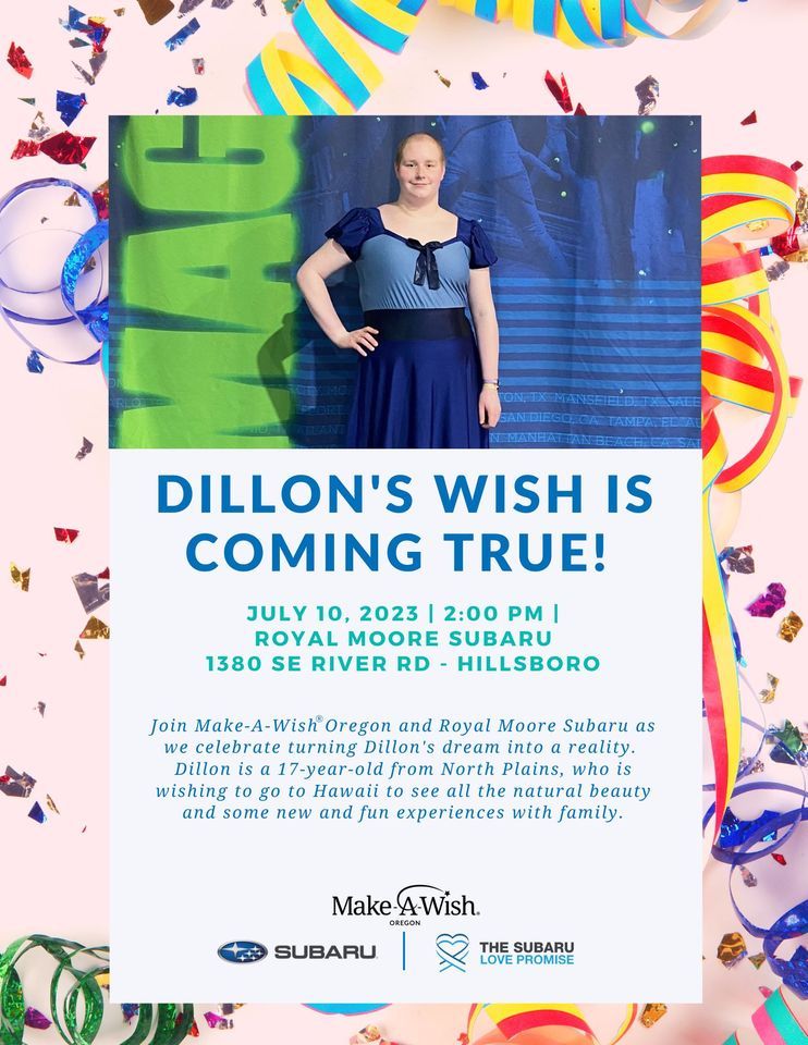 Dillons Make A Wish Party, Royal Moore Subaru, Hillsboro, 10 July 2023
