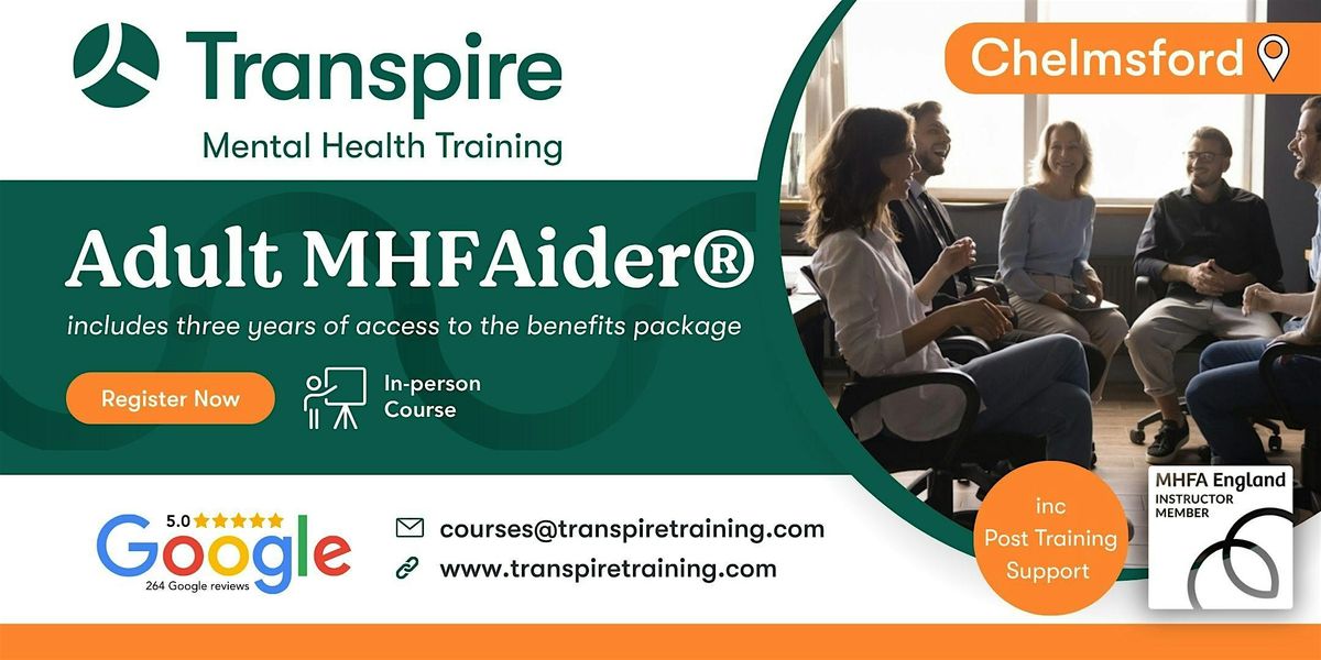 2-Day Mental Health First Aid Course (MHFAider®) - Chelmsford