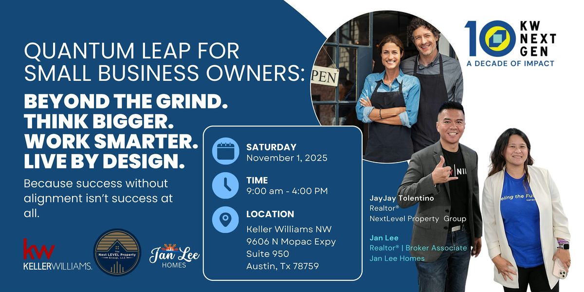 Quantum Leap For  Small Business Owners, 1 November | Event in Austin | AllEvents