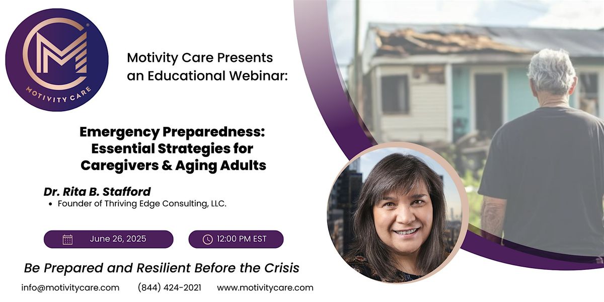 Emergency Preparedness: Essential Strategies for Caregivers & Aging Adults, 26 June | Online Event | AllEvents