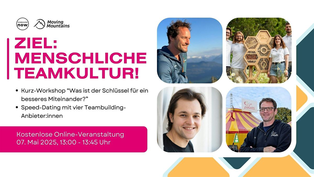 Online Teambuilding Impuls: "Menschliche Teamkultur" | Online Event | AllEvents