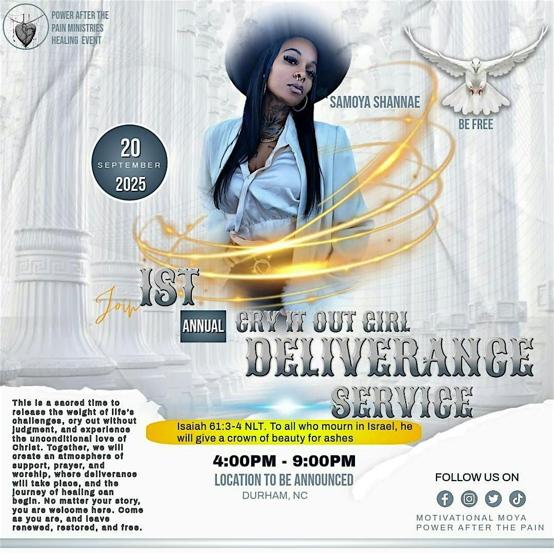 "Cry It Out Girl" Deliverance Service, 20 September | Event in Durham | AllEvents