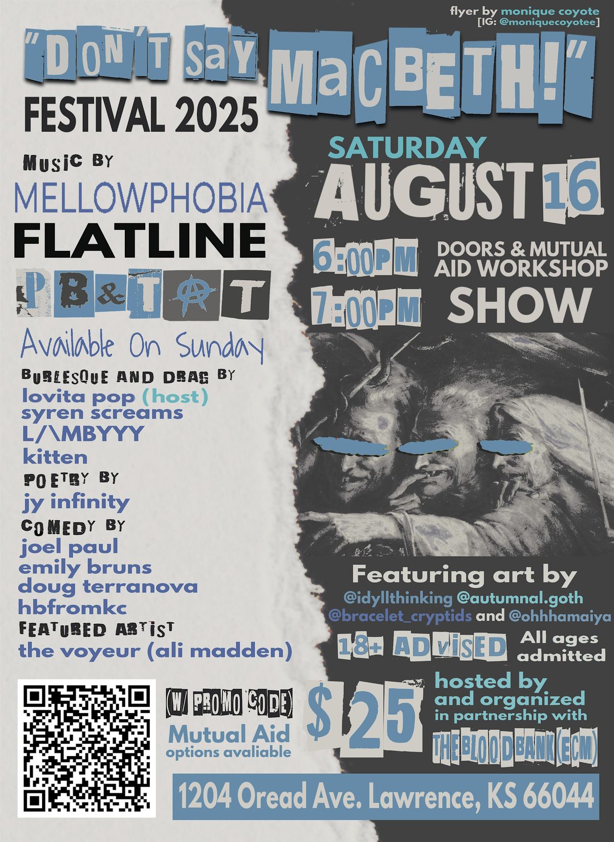 "Don't Say Macbeth!" Festival 2025 (KS), 16 August | Event in Lawrence | AllEvents