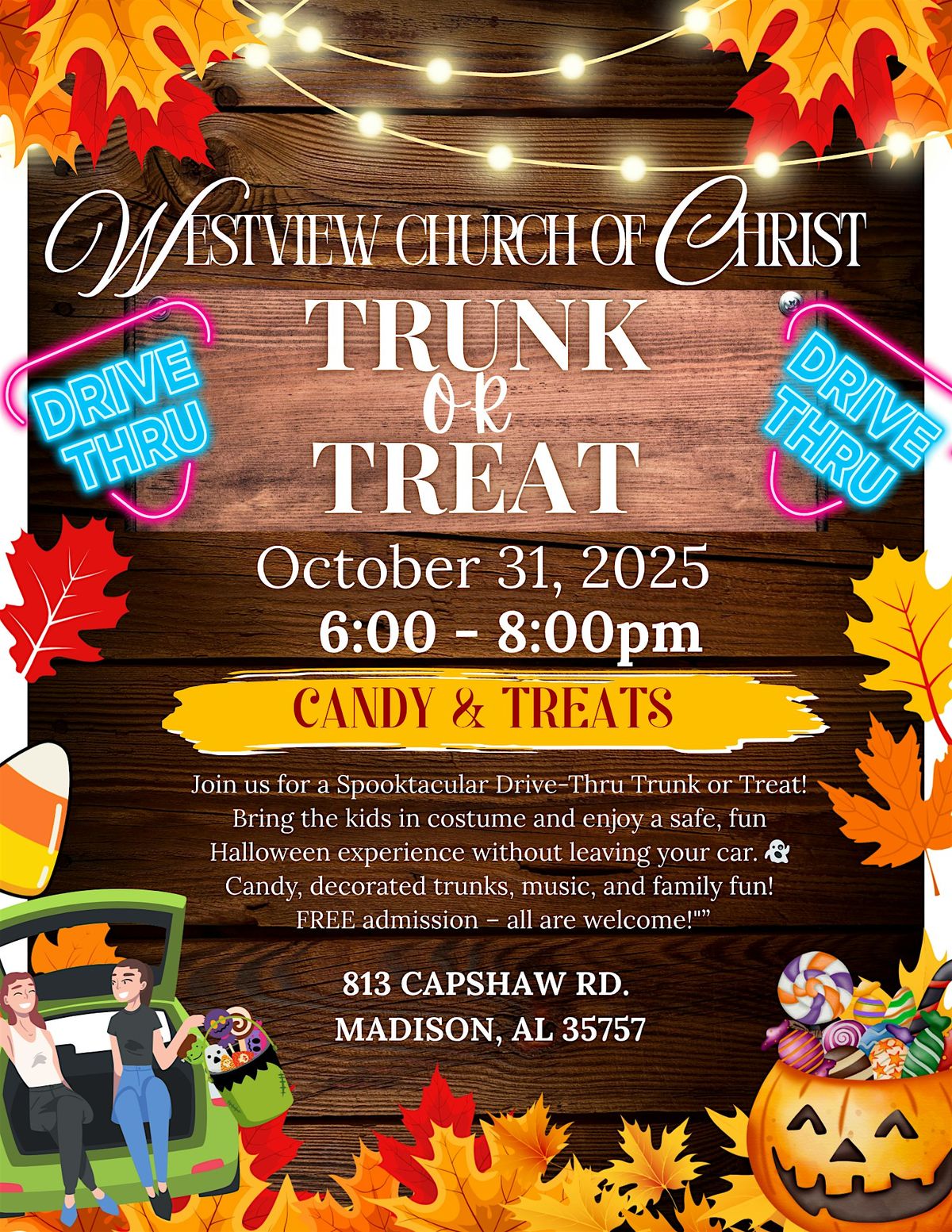 Community Drive-Thru Trunk-or-Treat, 31 October | Event in Madison | AllEvents