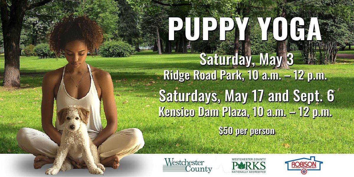 Puppy Yoga | Ridge Road Park, 3 May | Event in Hartsdale | AllEvents