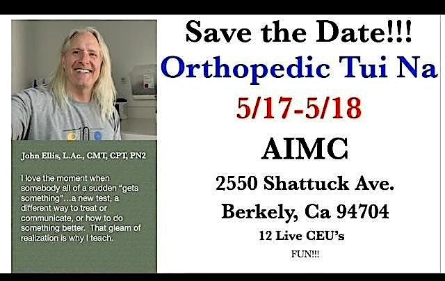 Come join us for a fun, hands-on weekend of orthopedic based Tui Na!, 17 May | Event in Berkeley | AllEvents