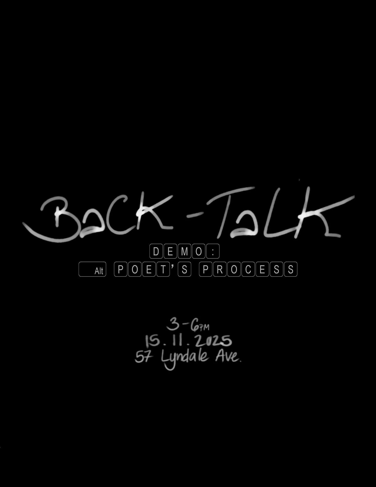 Back-Talk: A Poet's Process, 15 November | Event in Ottawa | AllEvents