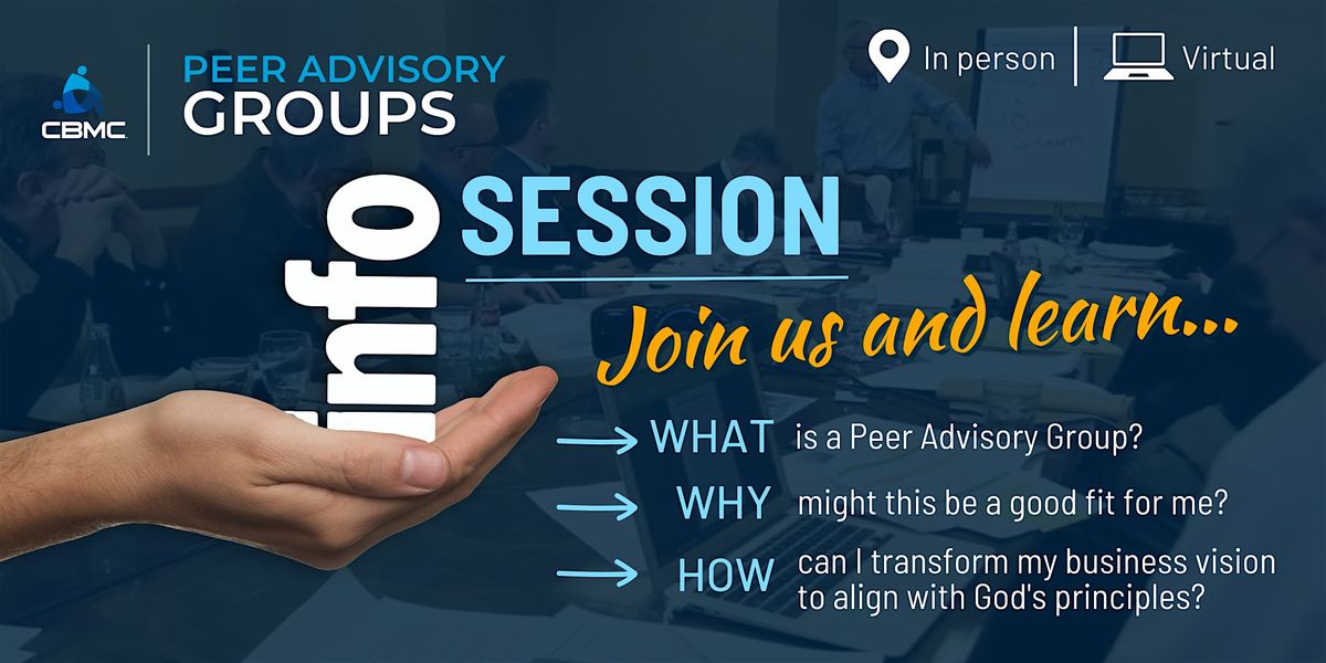 Peer Advisory Group Info Session | Q2 2025 JUN, 25 June | Event in Overland Park | AllEvents