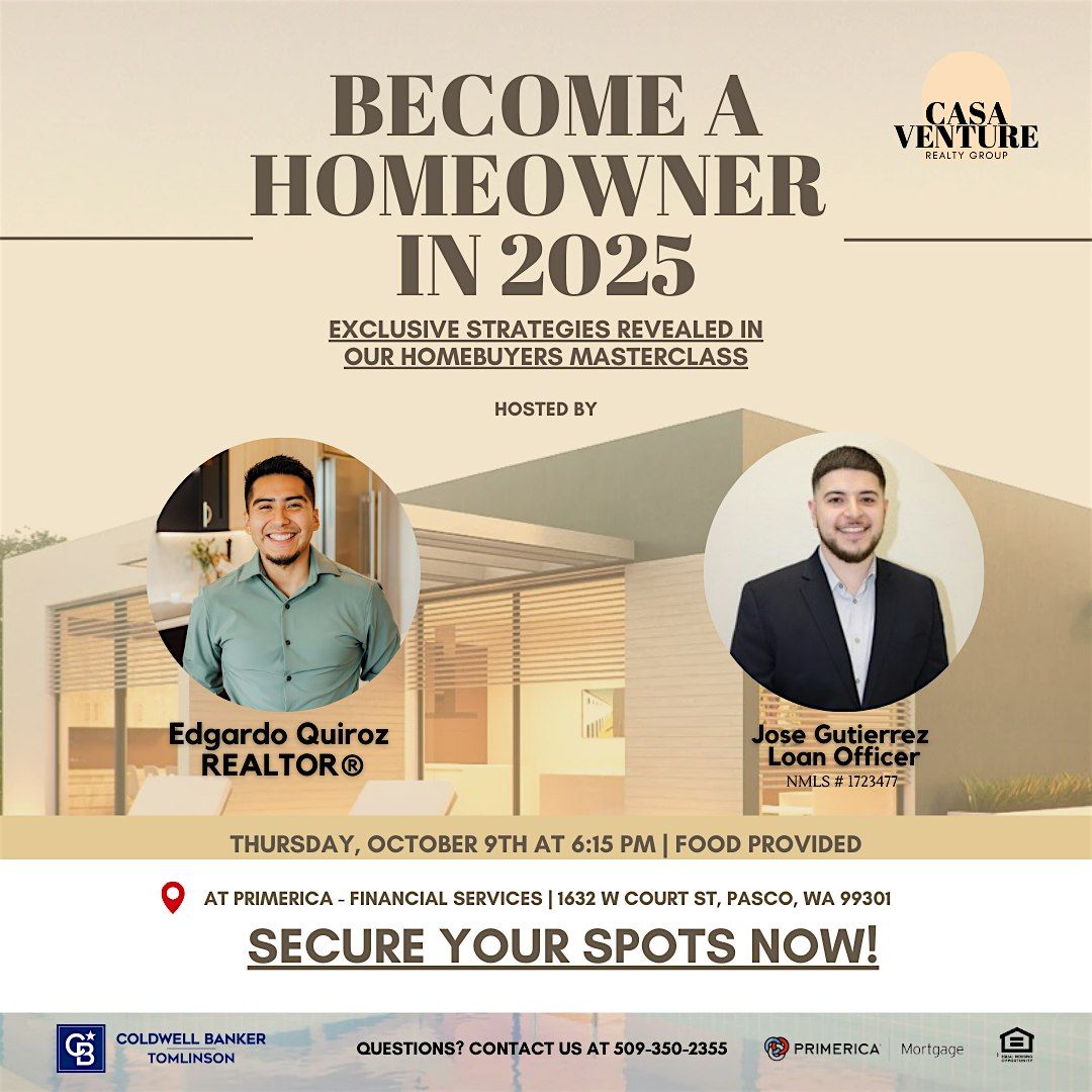 ✨ First Time Homebuyers Class (Tri-Cities & Yakima Valley) Food Provided!, 9 October | Event in Pasco