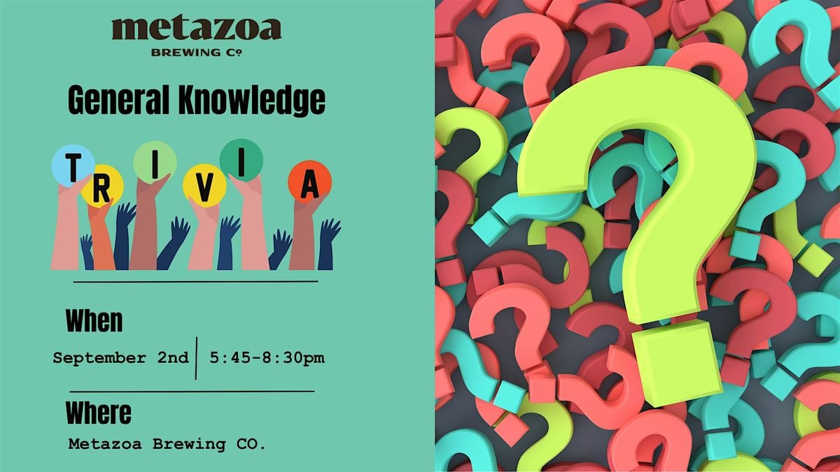 General Knowledge Trivia, 2 September | Event in Indianapolis | AllEvents