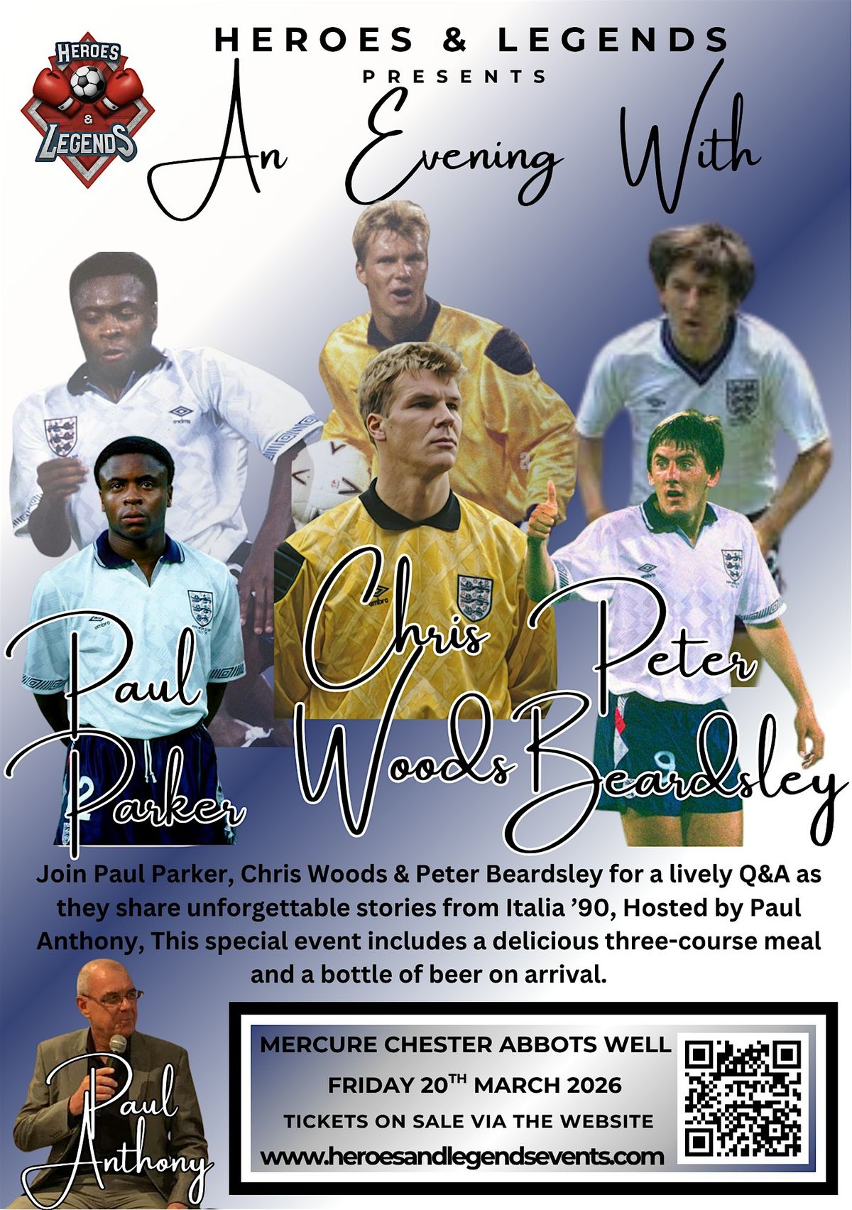 An Evening with Paul Parker, Chris Woods & Peter Beardsley, 20 March | Event in Christleton | AllEvents