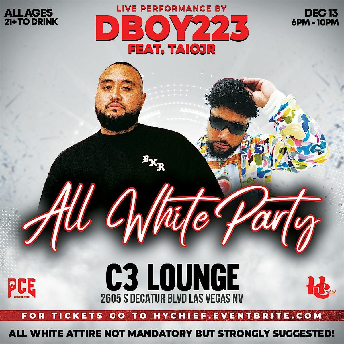 All White Party W/ DBOY223 Feat. TAIOJR, 13 December | Event in Las Vegas | AllEvents