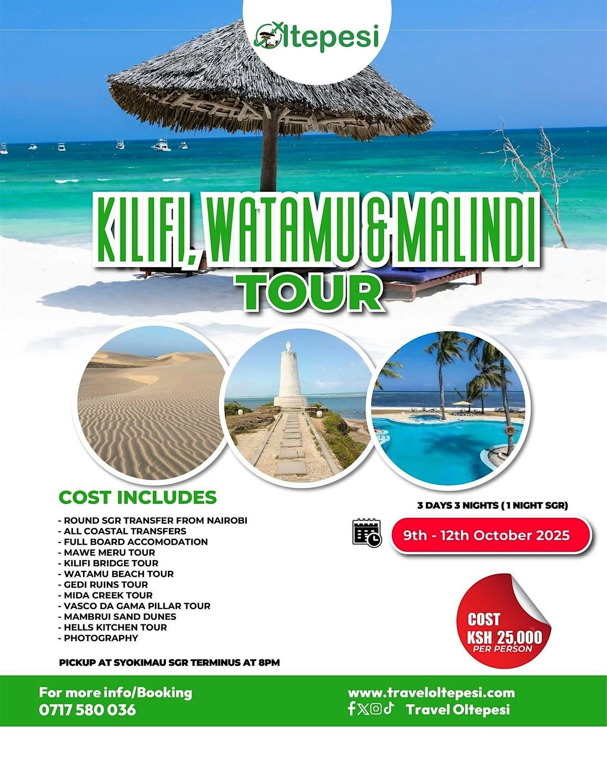 3 Days Watamu,Kilifi and Malindi Beach safari @25000/=, 9 October | Event in Nairobi | AllEvents